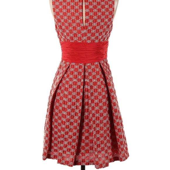 Anthropologie Frock! by Tracy Reese "Ablaze" Red Fit & Flare Dress - Picture 3 of 3